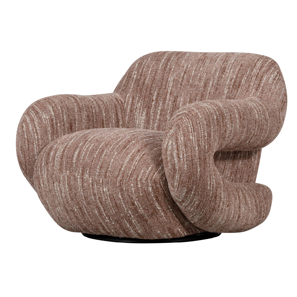 SESSEL in Chenille Altrosa  - Schwarz/Altrosa, Design, Kunststoff/Textil (88/70/88cm) - Livetastic