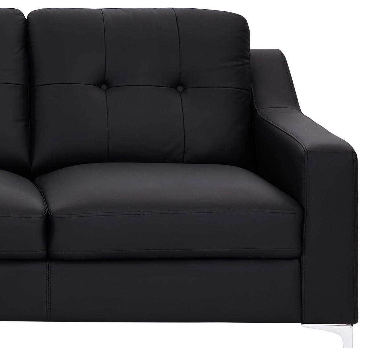 CloseUp von MID.YOU ECKSOFA Schwarz Echtleder.