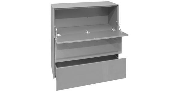 KOMMODE 82/89/42 cm in Hellgrau - Hellgrau/Schwarz, Design, Glas/Holzwerkstoff (82/89/42cm) - Novel