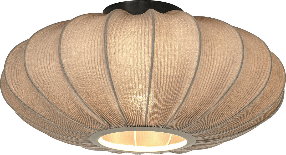 TAKLAMPA  - greige/svart, Klassisk, metall/textil (45/23/45cm)