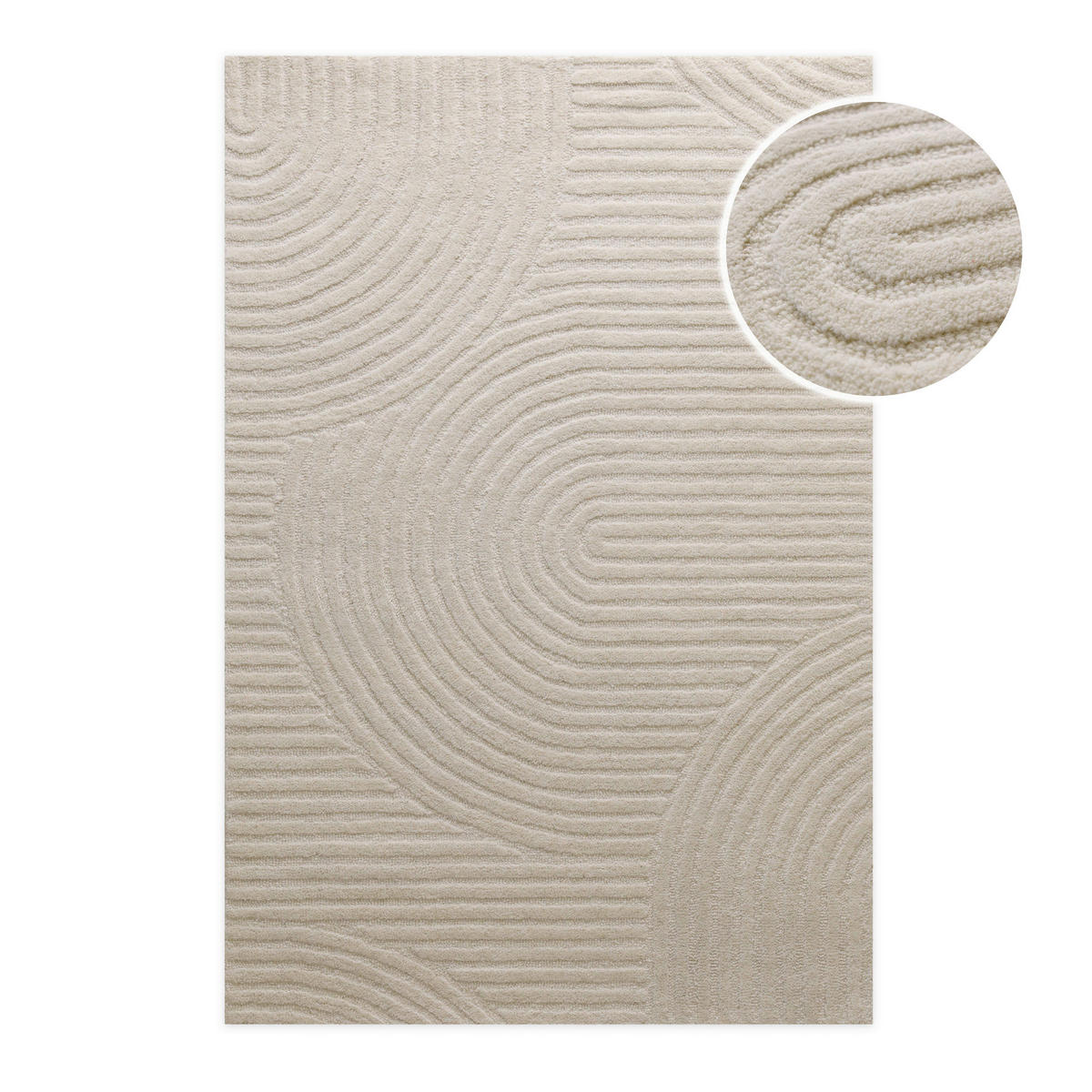 WEBTEPPICH Wohnzimmer 160/230 cm Malibu Creme rechteckig  - Creme, Design, Textil (160/230cm) - Esprit