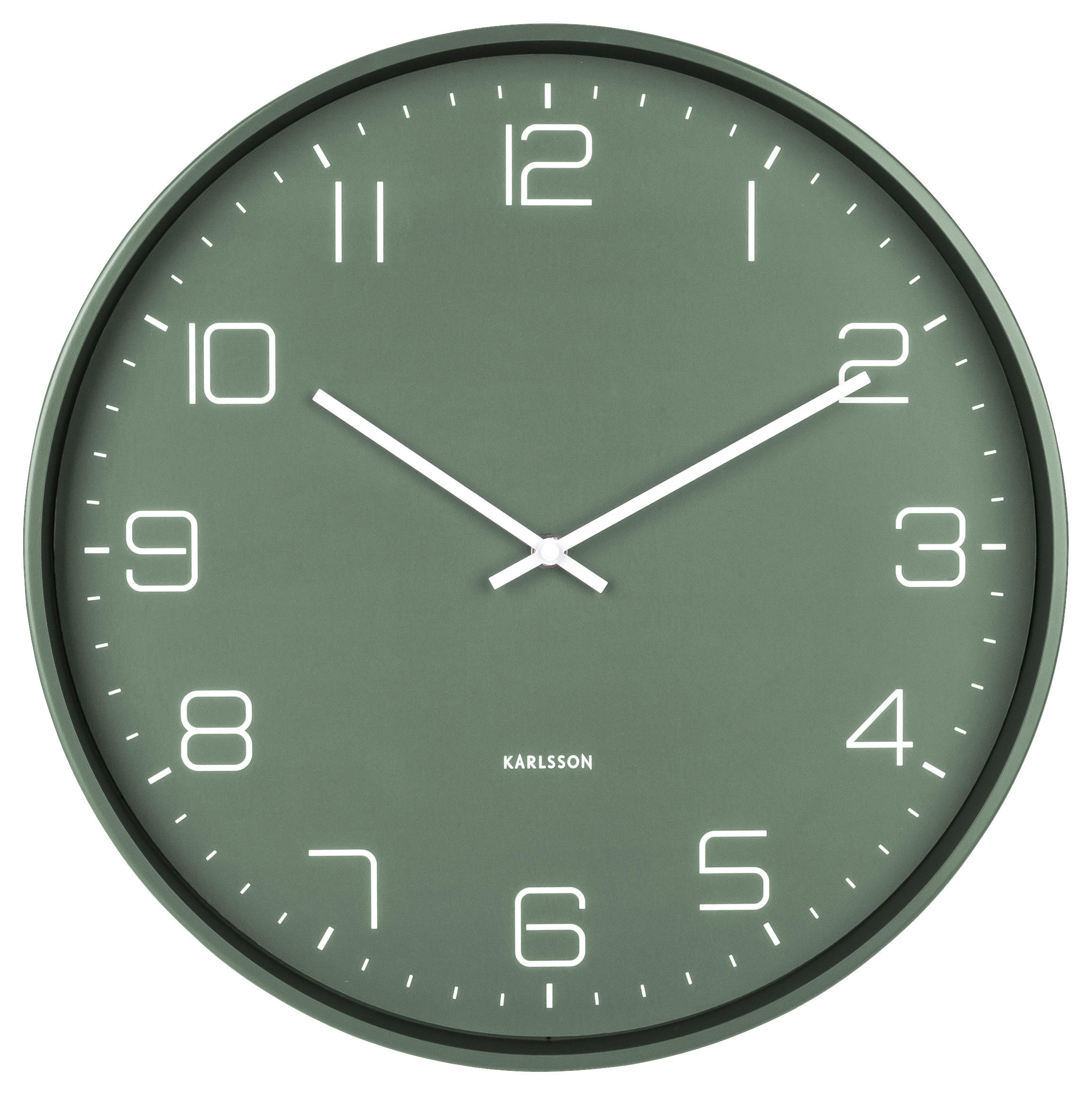 NÁSTENNÉ HODINY zelená 40/40/4,5 cm - zelená, Basics, kov (40/40/4,5cm) - Karlsson