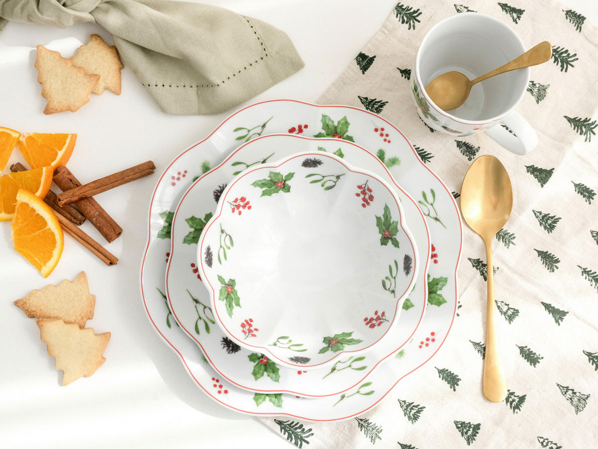 KAFFEESERVICE Naomi Weihnachten 12-teilig  - Multicolor/Weiß, Basics, Keramik - Creatable