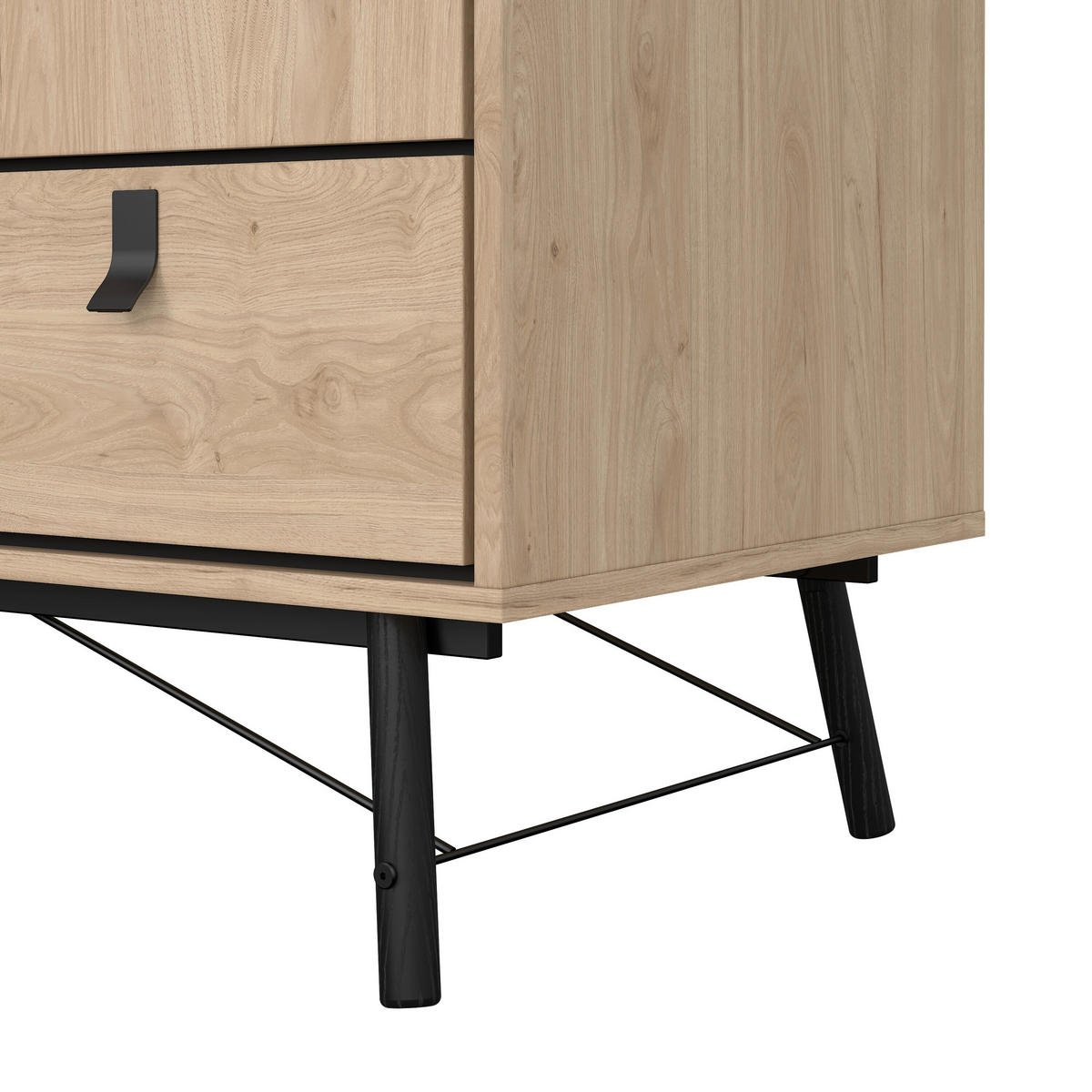 KLEIDERSCHRANK in Eichefarben  - Eichefarben/Schwarz, Modern, Holzwerkstoff/Metall (150,2/200,4/60,1cm) - MID.YOU