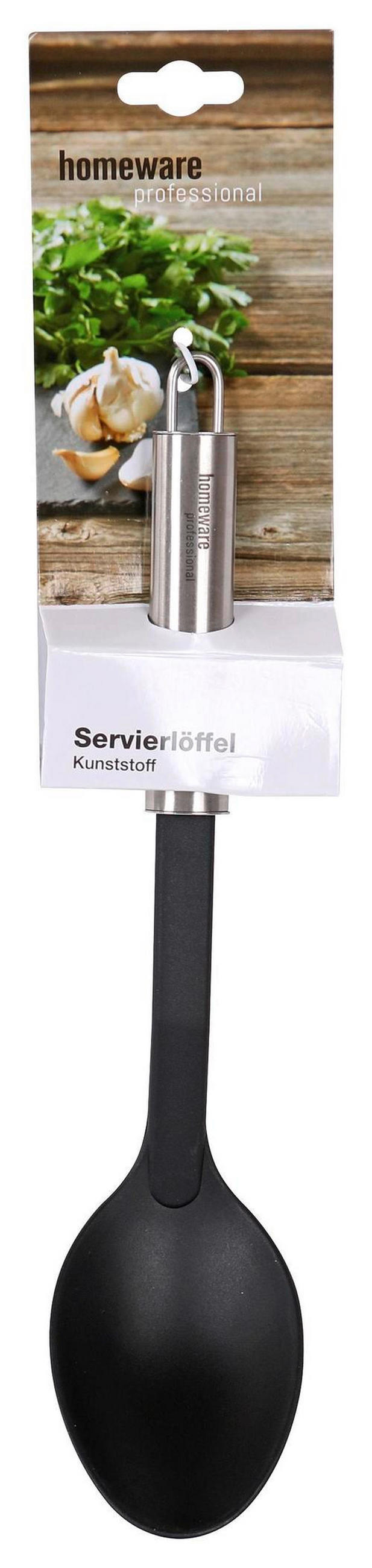 SERVIERLÖFFEL  - Silberfarben/Schwarz, Basics, Kunststoff/Metall (31cm) - Homeware Profession.