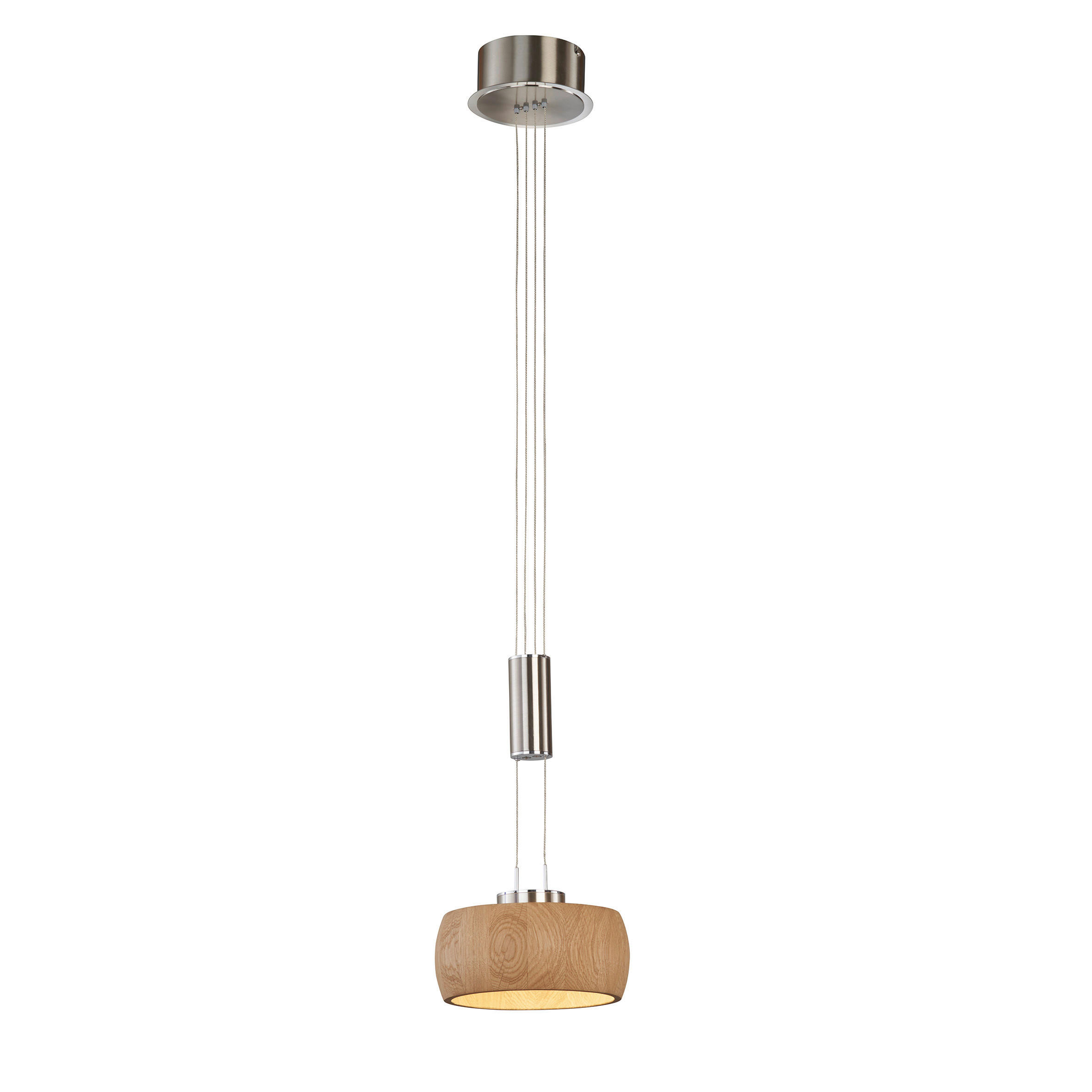 LED-HÄNGELEUCHTE 21/100 cm    - Chromfarben/Naturfarben, Natur, Holz/Metall (21/100cm) - Fischer & Honsel