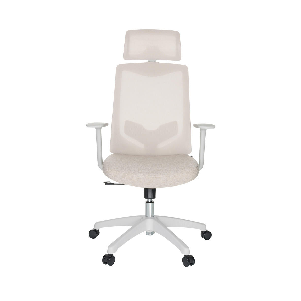 OTOČNÁ ŽIDLE, síťovina, plochá tkanina, světle šedá, béžová - světle šedá/béžová, Basics, textil/plast (69/115/68cm) - MID.YOU