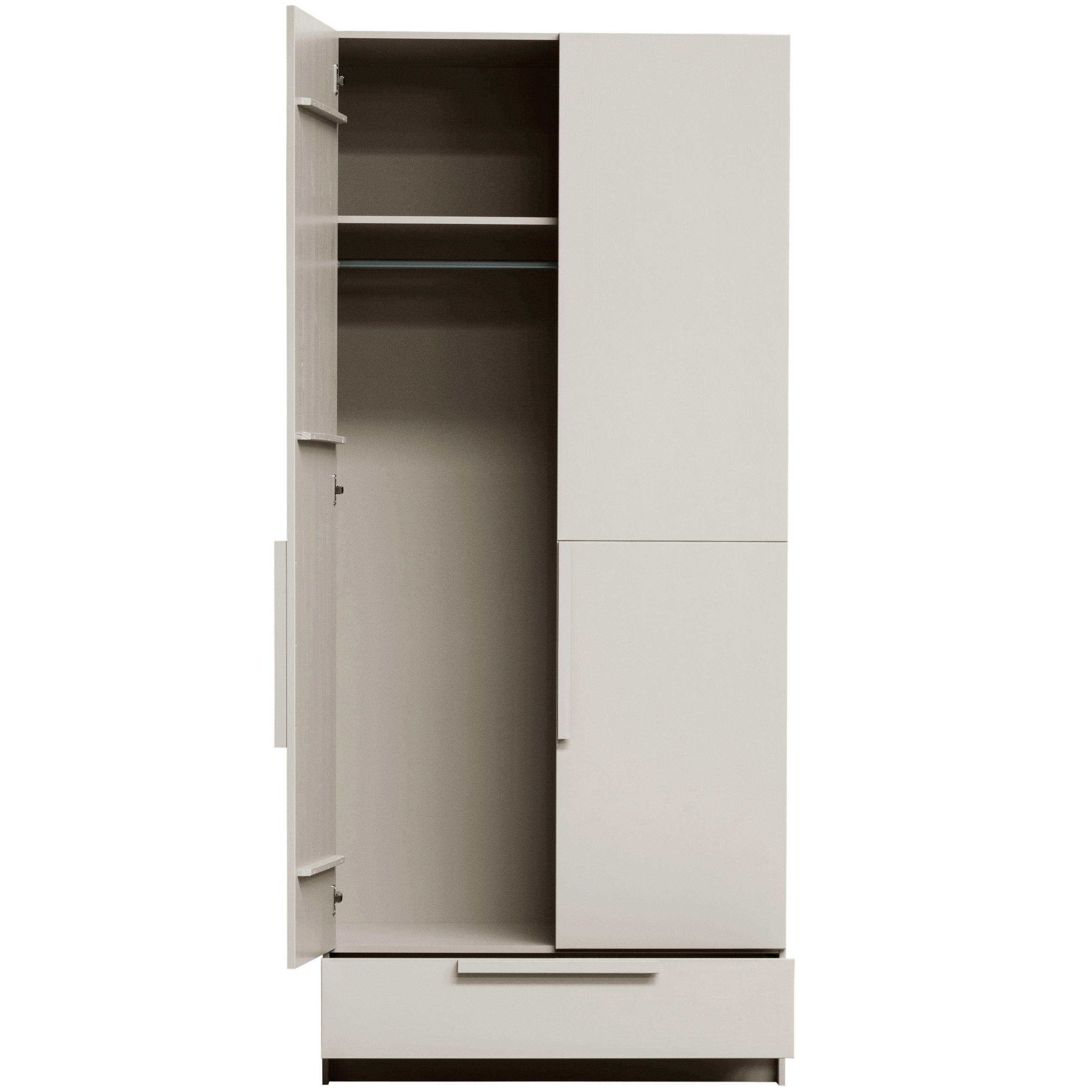 GARDEROBENSCHRANK Pure  in 95/215/60 cm  - Hellgrau, Design, Holz (95/215/60cm) - Livetastic