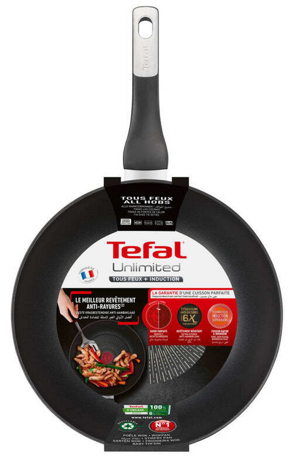 WOK, 28 cm  - černá, Basics, kov (28cm) - Tefal