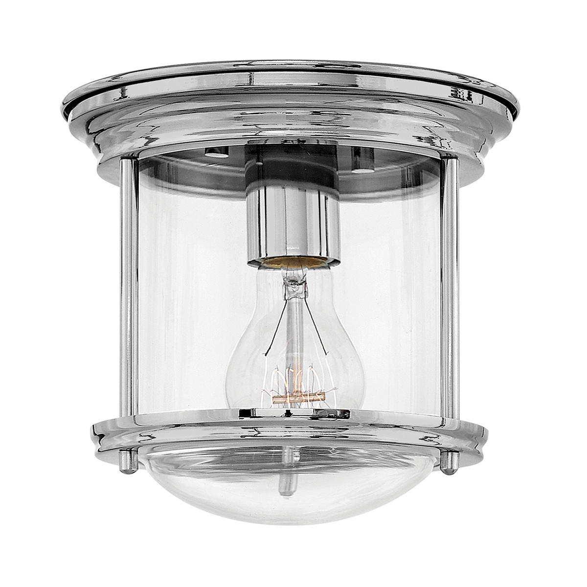 DECKENLEUCHTE Hadrian 19.6/18.5 cm   - Chromfarben, KONVENTIONELL, Glas/Metall (19.6/18.5cm) - Elstead Lighting