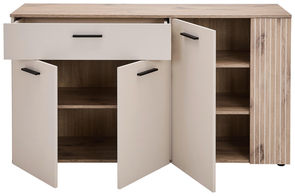 SIDEBOARD  in 150/83/42 cm  - Eichefarben/Beige, MODERN, Holzwerkstoff/Kunststoff (150/83/42cm) - Hom`in