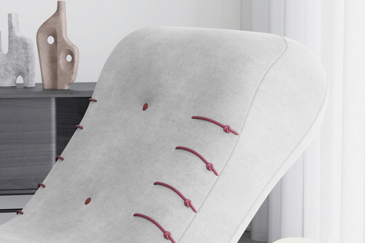 LIEGE STRIPE in Hellgrau  inkl. Relaxfunktion  - Hellgrau/Schwarz, Design, Kunststoff/Textil (83/80/172cm) - MID.YOU