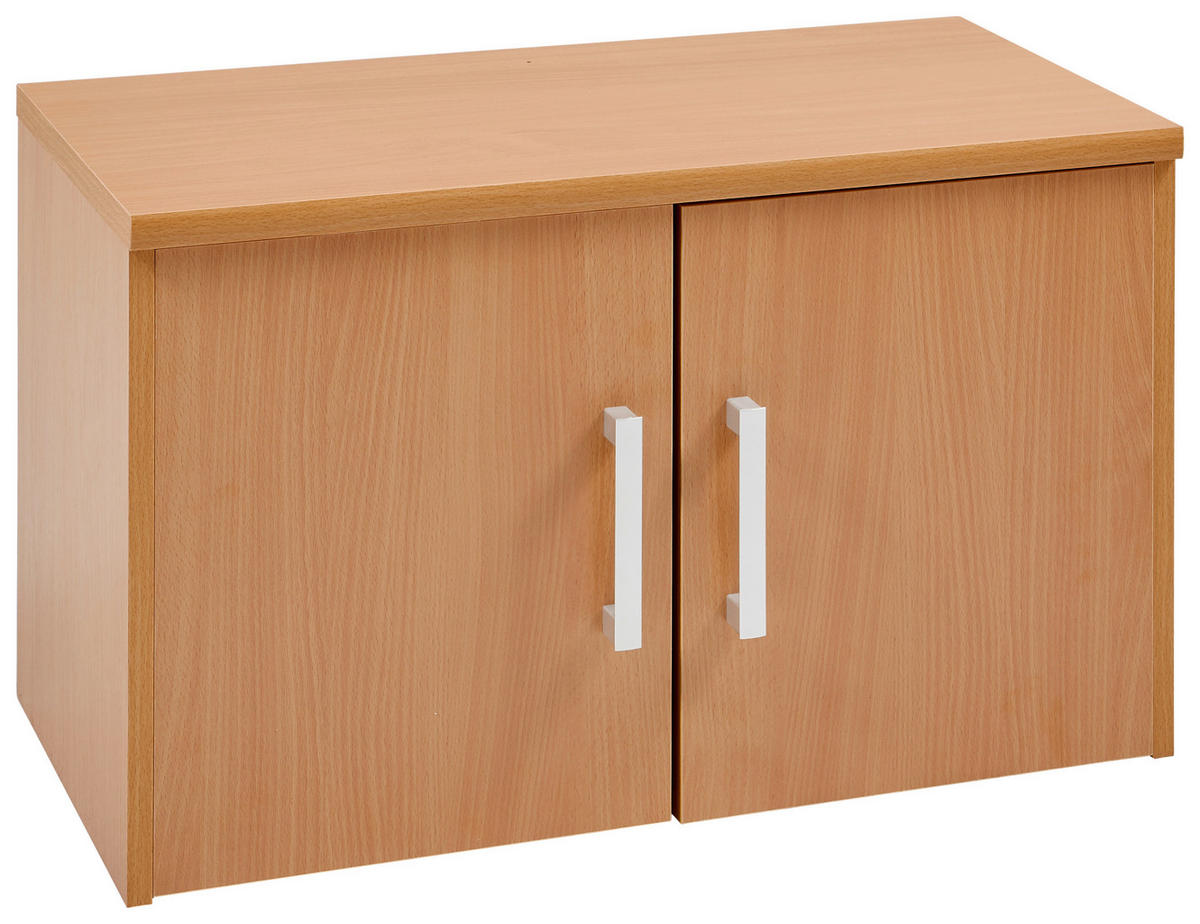 AUFSATZSCHRANK 72/43/36 cm  in  - Silberfarben/Buchefarben, Basics, Holzwerkstoff/Kunststoff (72/43/36cm) - Xora