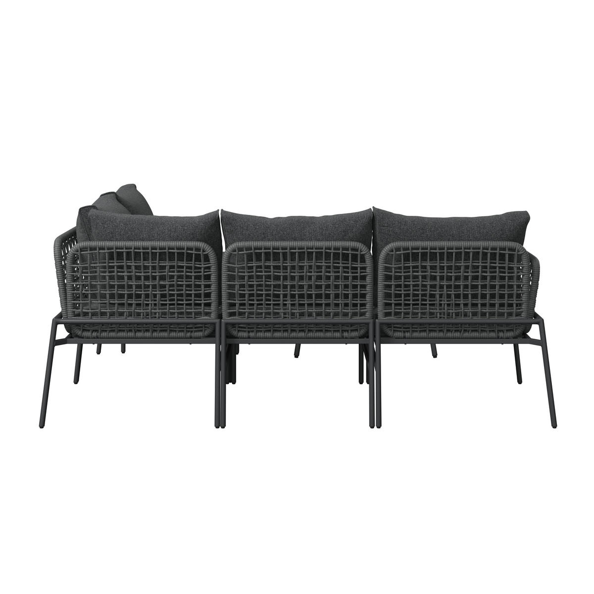 LOUNGEGARNITUR 6-teilig   Eisen  - Dunkelgrau, MODERN, Glas/Textil (198l) - Ambia Garden
