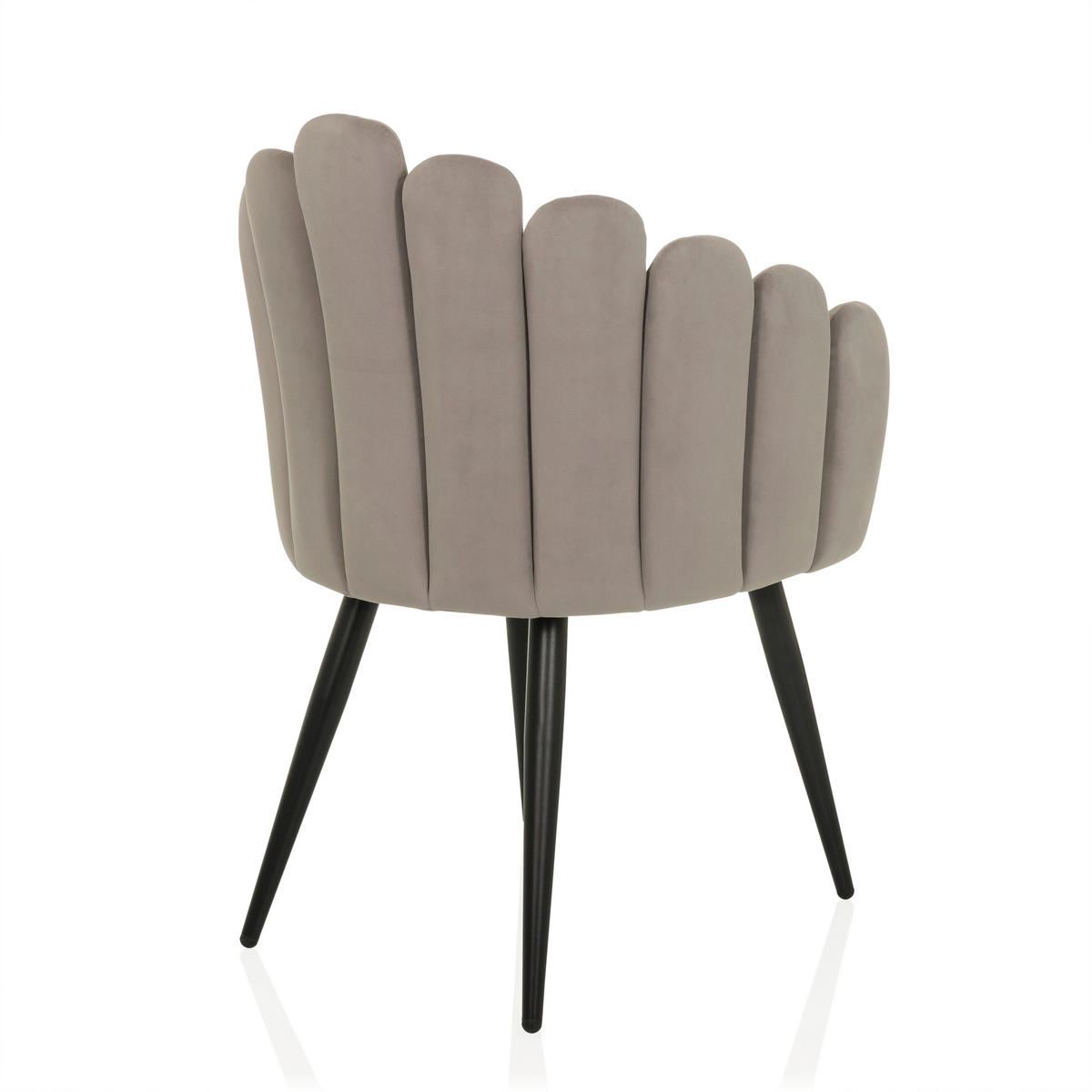 STOL MED ARMSTÖD sammet  - grå, Modern, metall/textil (63/84/56cm) - MID.YOU