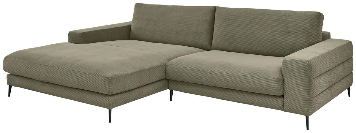 Freisteller von Dieter Knoll ECKSOFA Olivgrün Feincord.