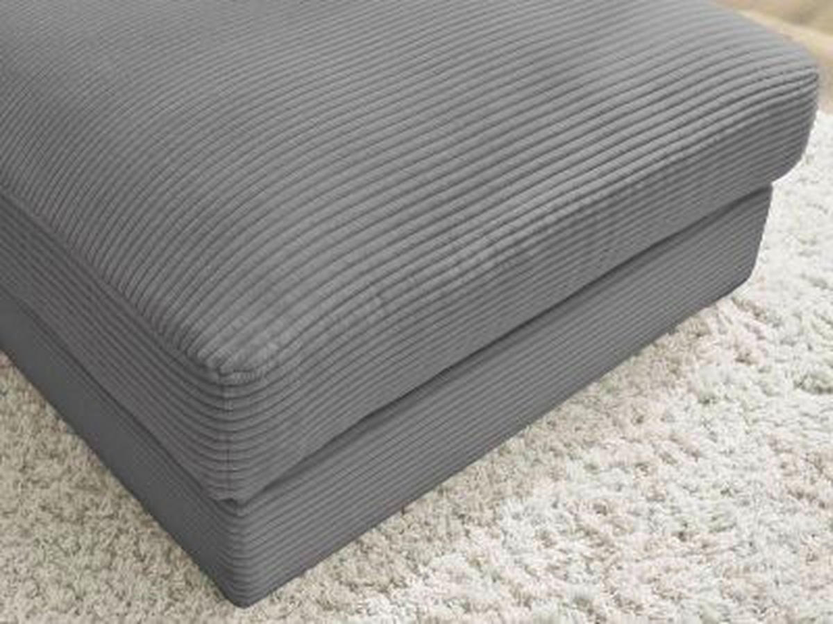 HOCKER LEONARD Cord Dunkelgrau  - Dunkelgrau/Schwarz, MODERN, Kunststoff/Textil (86/43/86cm)