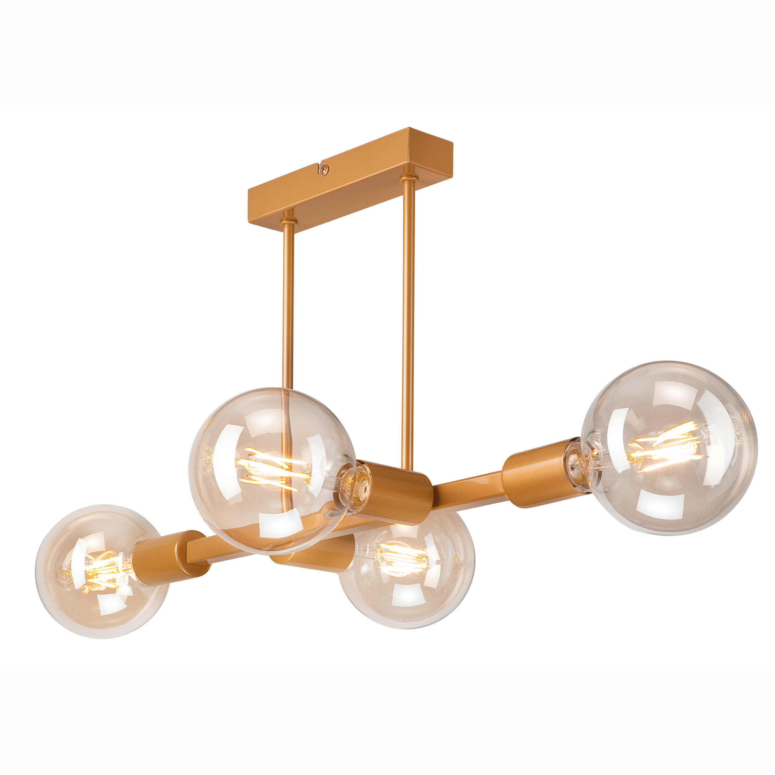 DECKENLEUCHTE     - Goldfarben, Basics, Glas/Metall (53/32cm)