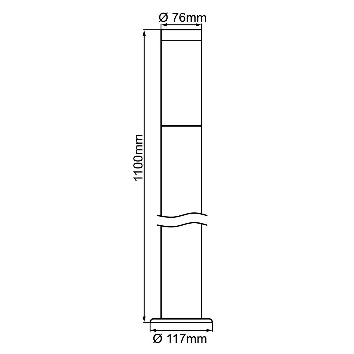 WEGELEUCHTE Dody 12/111 cm   - Schwarz, KONVENTIONELL, Kunststoff/Metall (12/111cm) - Brilliant