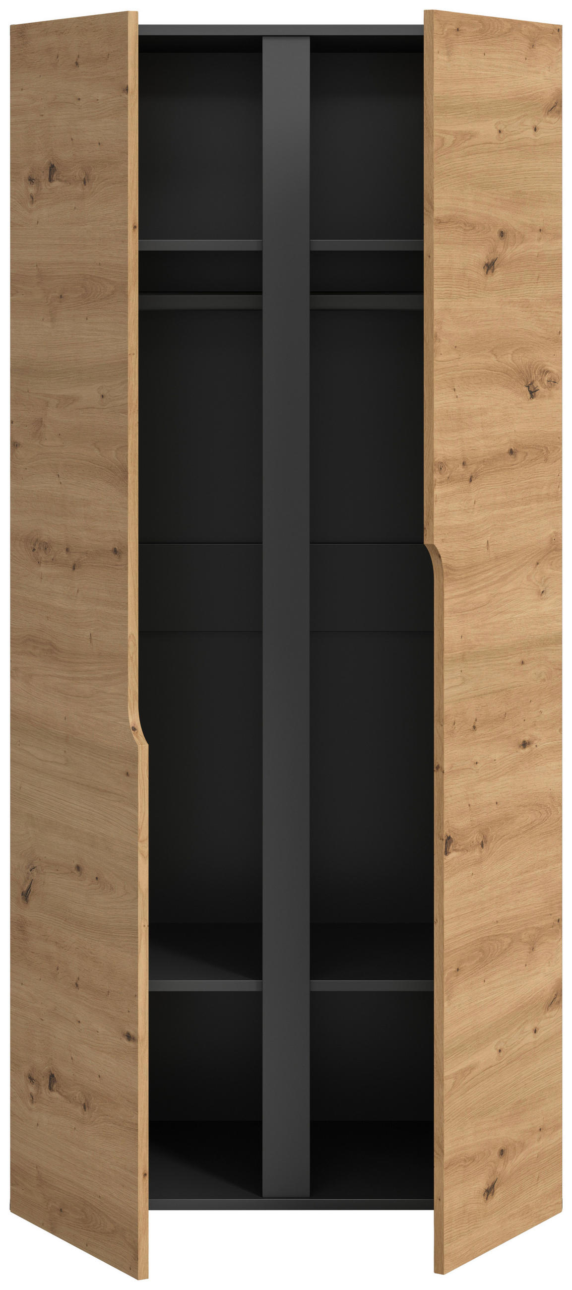 DREHTÜRENSCHRANK 80/180/51 cm,  in Anthrazit, Eiche Artisan, 2-türig  - Anthrazit/Eiche Artisan, MODERN, Holzwerkstoff (80/180/51cm) - MID.YOU