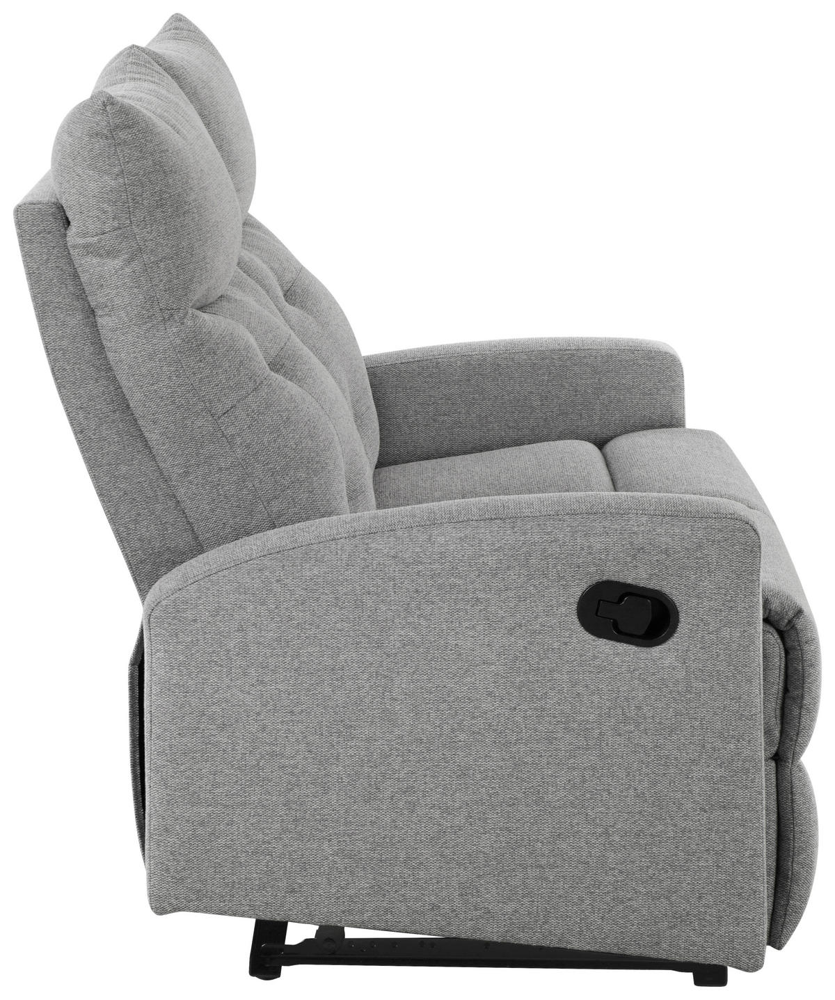 SITZGARNITUR Mikrofaser Grau  - Schwarz/Grau, Design, Textil/Metall - Livetastic