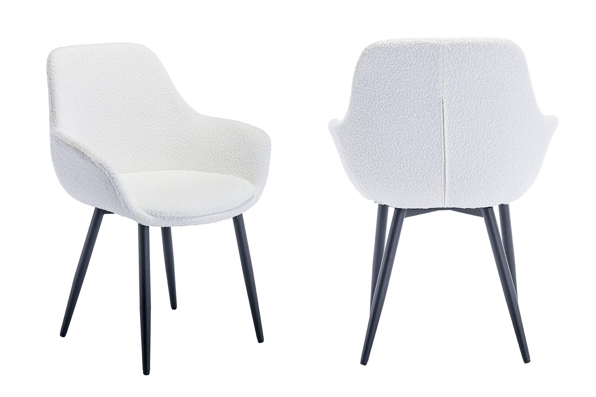SADA STOLIČIEK 2 kus - čierna/biela, Modern, kov/textil (64/86/59cm) - Livetastic