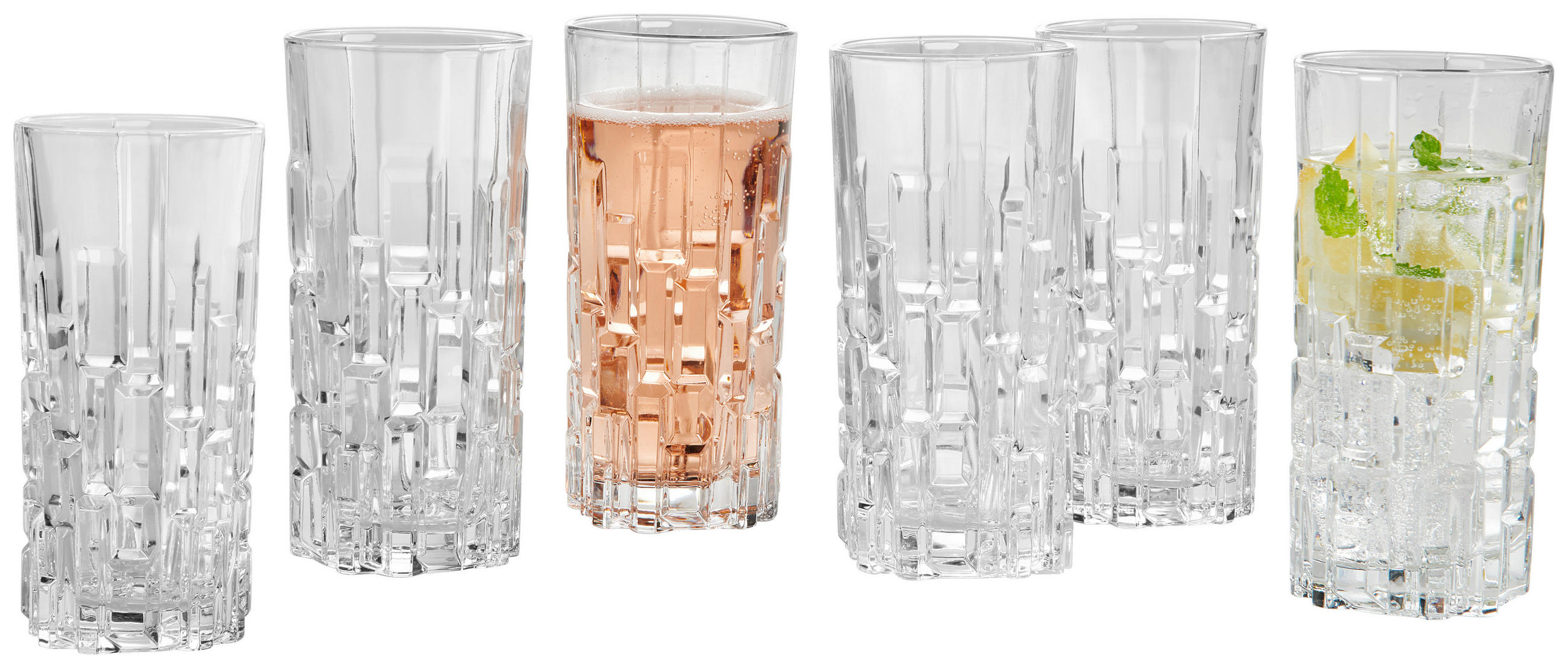 GLÄSERSET Cubetti  6-teilig  - Klar, KONVENTIONELL, Glas (300ml) - Novel