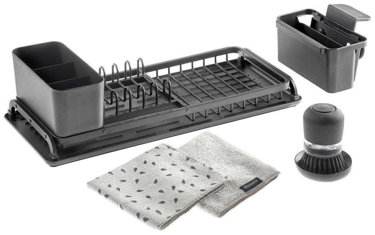 GESCHIRRABTROPFKORB   - Dunkelgrau, Basics, Kunststoff/Metall (20/46,3/12,6cm) - Brabantia