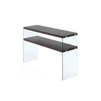 BEISTELLTISCH in Glas, Holzwerkstoff 32/110/75 cm  - Klar/Braun, Basics, Glas/Holzwerkstoff (32/110/75cm) - Kayoom