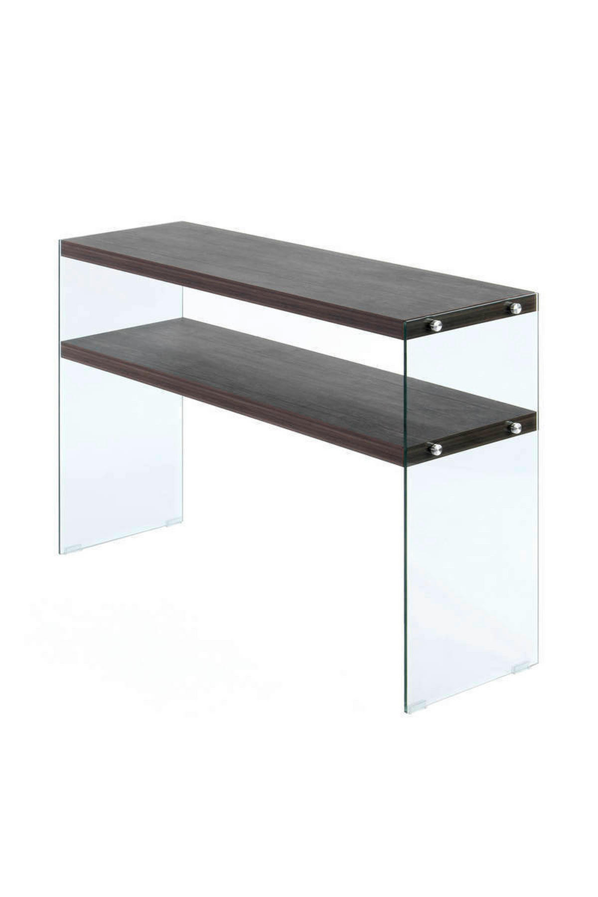 BEISTELLTISCH in Glas, Holzwerkstoff 32/110/75 cm  - Klar/Braun, Basics, Glas/Holzwerkstoff (32/110/75cm) - Kayoom