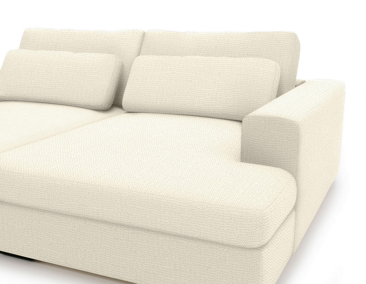 BIGSOFA in Chenille Beige  - Beige/Schwarz, Design, Textil (223/80/158cm) - Lomoco