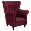 OHRENSESSEL Velours Rot  - Rot/Schwarz, Design, Holz/Textil (96/112/86cm) - MID.YOU
