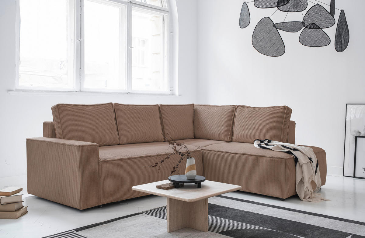 KUTNA GARNITURA tekstil  taupe   - crna/taupe, Design, tekstil/plastika (247/194cm) - MID.YOU