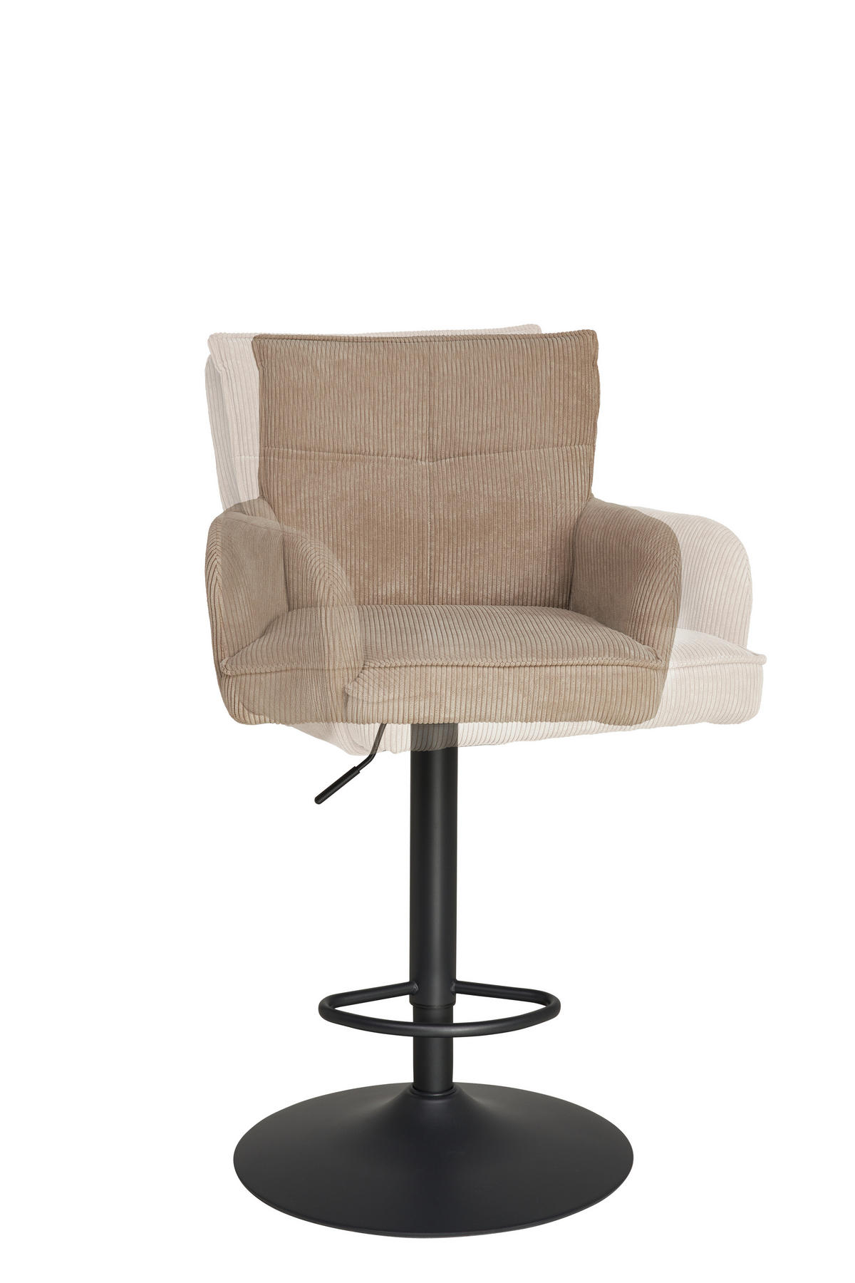 BARHOCKER in Metall, Textil Grau, Schwarz  - Schwarz/Grau, KONVENTIONELL, Textil/Metall (57/100-121/57cm) - MID.YOU