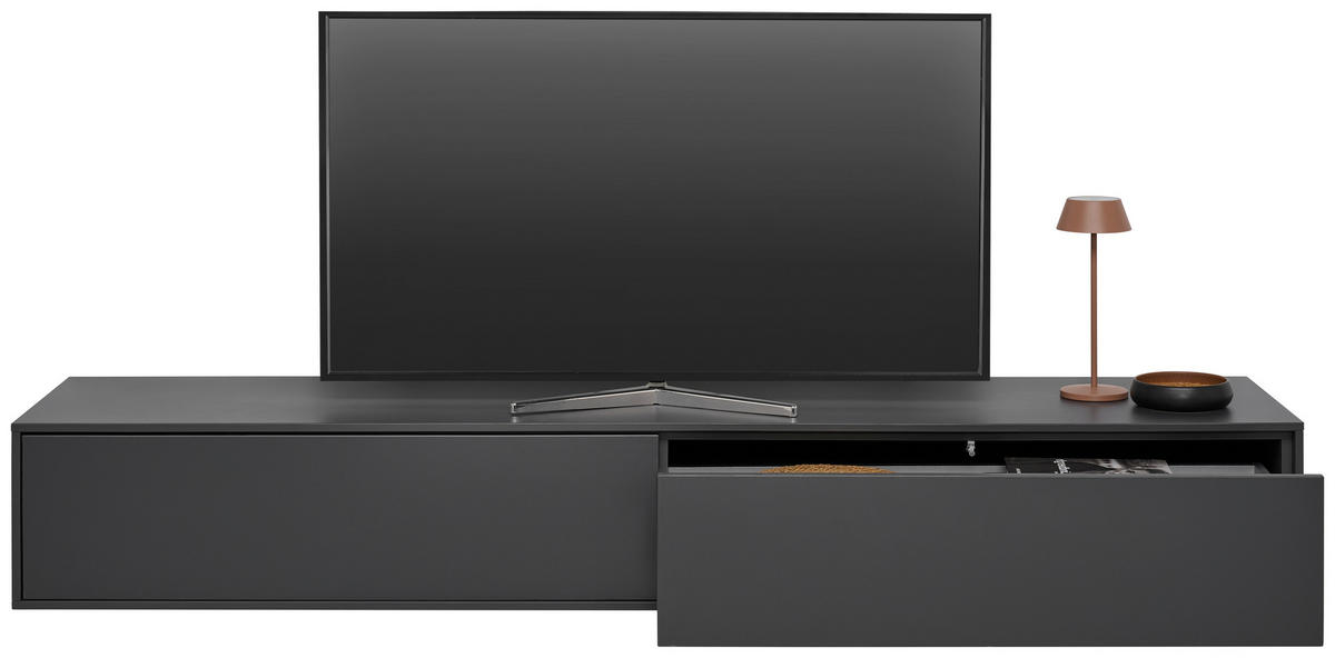 TV-ELEMENT Graphitfarben  179,1/26/40 cm  - Graphitfarben, Design, Holzwerkstoff (179,1/26/40cm) - home24