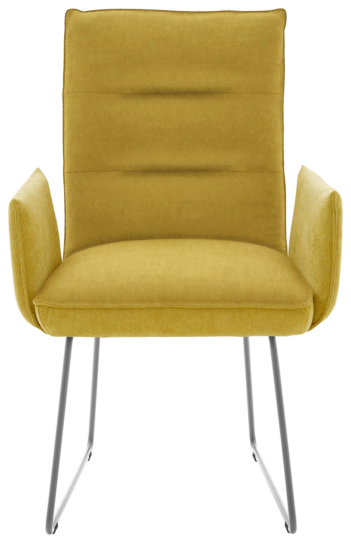 ARMLEHNSTUHL  in Stahl Flachgewebe  - Edelstahlfarben/Gelb, Design, Textil/Metall (59/93/59cm) - Dieter Knoll