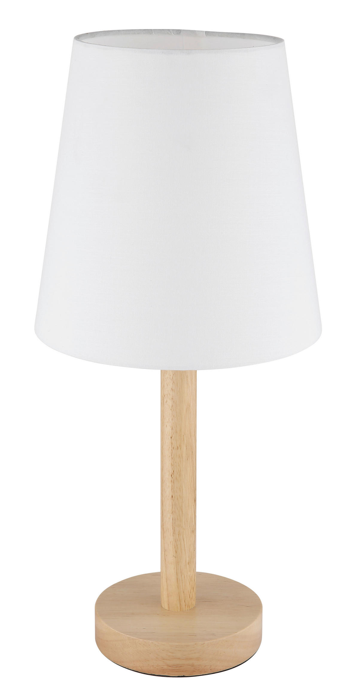 STOLNÍ LAMPA, E14, 20/45 cm  - bílá/hnědá, Basics, kov/textil (20/45cm)
