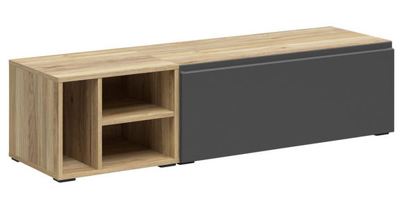 REGALELEMENT Graphitfarben, Eichefarben  135/33/40 cm  - Eichefarben/Graphitfarben, MODERN, Holzwerkstoff (135/33/40cm) - Carryhome