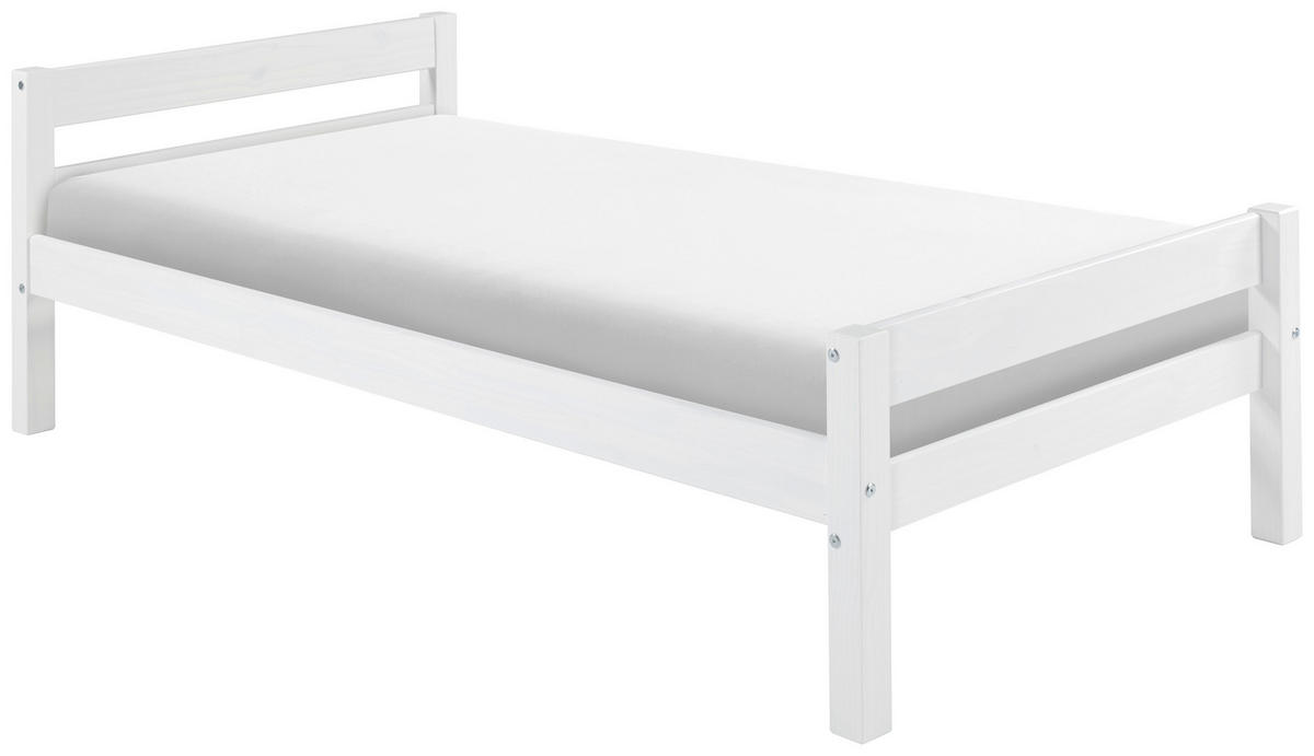 BETT 90/200 cm  in Weiß  - Naturfarben/Weiß, LIFESTYLE, Holz (90/200cm) - MID.YOU