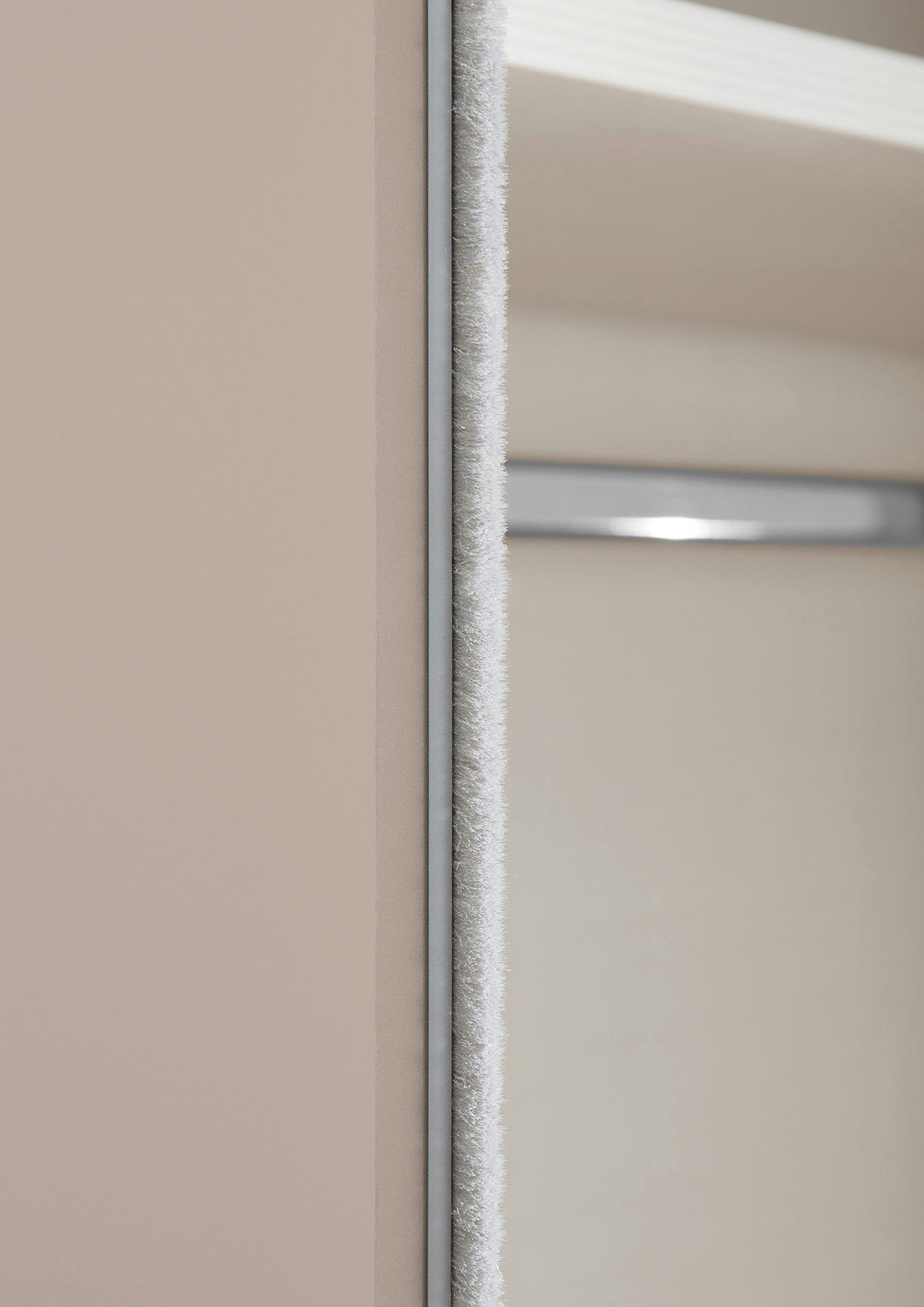 SCHWEBETÜRENSCHRANK in Grau  - Chromfarben/Grau, Basics, Glas/Holzwerkstoff (280/222/68cm) - Moderano