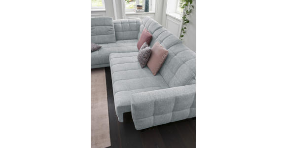 ECKSOFA in Webstoff Hellgrau  216/302 cm  - Hellgrau/Schwarz, Design, Holz/Textil (216/302cm) - Xora