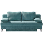 SCHLAFSOFA in Cord Türkis  - Türkis/Chromfarben, Design, Textil/Metall (194/91/90cm) - Novel
