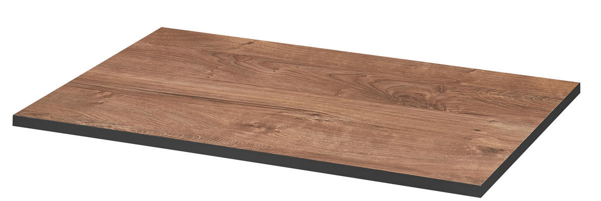 TOPPSKIVA FÖR TVÄTTSTÄLL  - svart/ekfärgad, Design, trämaterial (73/44,5/1,6cm) - Xora