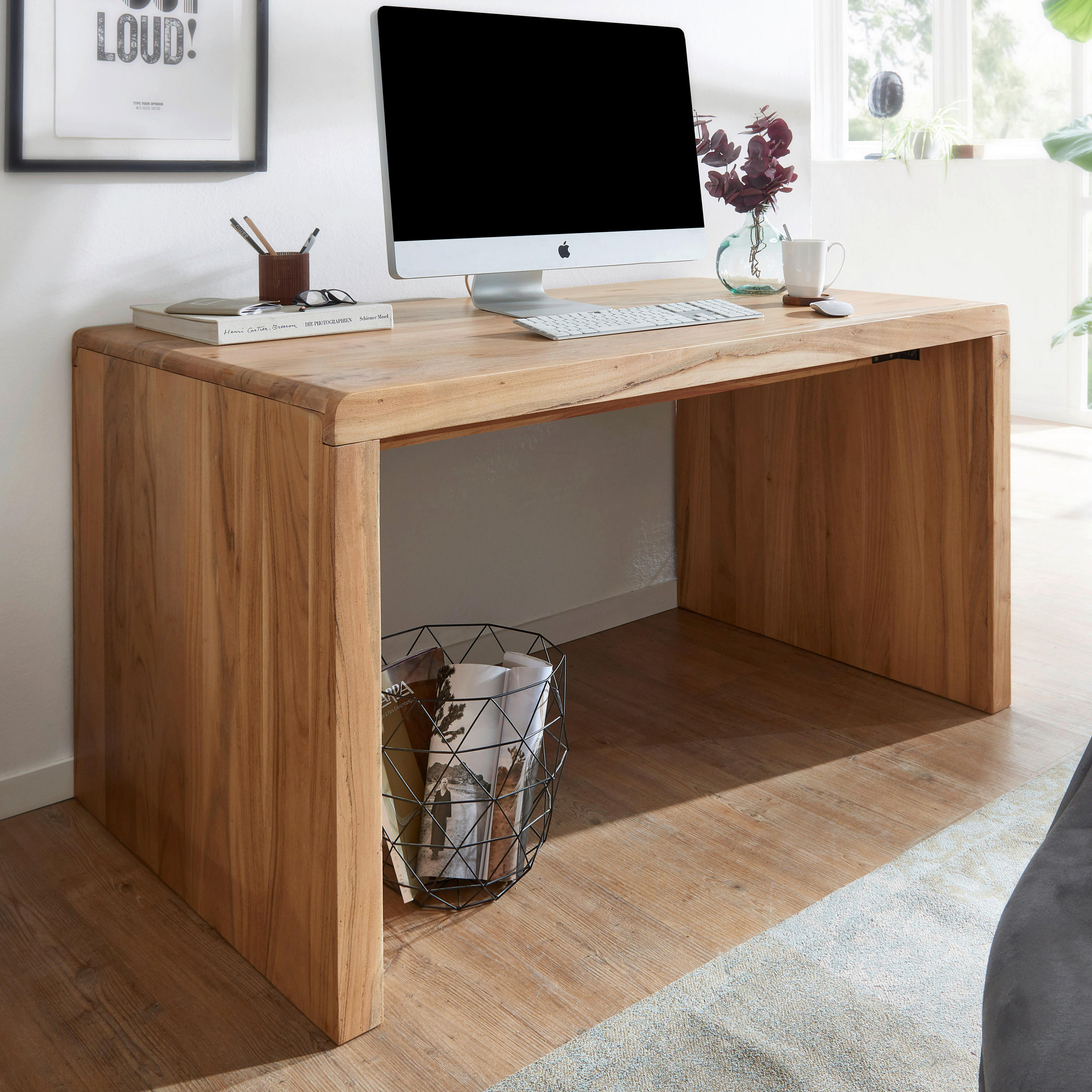 SCHREIBTISCH 140/80/76 cm  in Akaziefarben  - Akaziefarben, Design, Holz (140/80/76cm) - MID.YOU