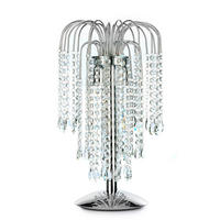 KRISTALL-TISCHLEUCHTE 25/50 cm   - Chromfarben, LIFESTYLE, Glas/Metall (25/50cm)