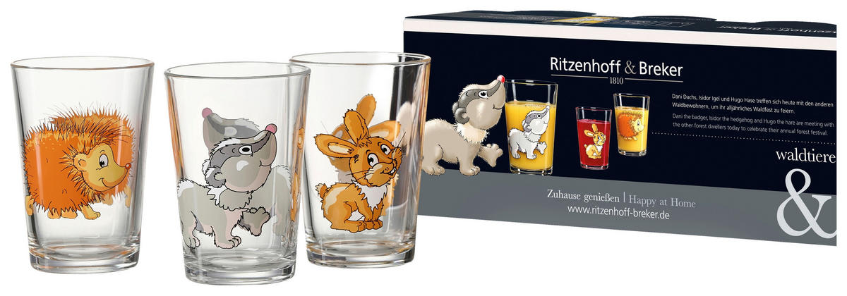 GYEREKPOHÁR KÉSZLET - átlátszó, Konventionell, Üveg (205ml) - Ritzenhoff Breker