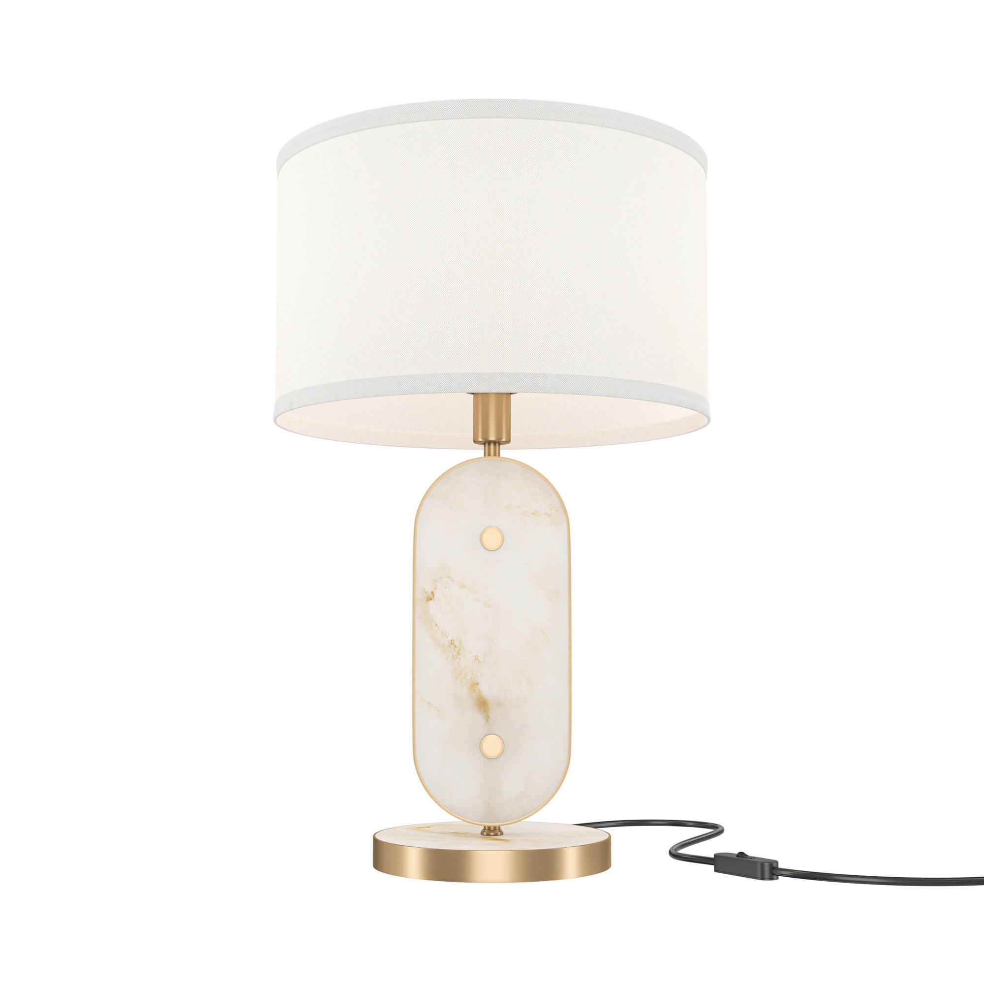 TISCHLEUCHTE Modern 28/44 cm - Goldfarben/Weiß, Trend, Textil/Stein (28/44cm) - MAYTONI