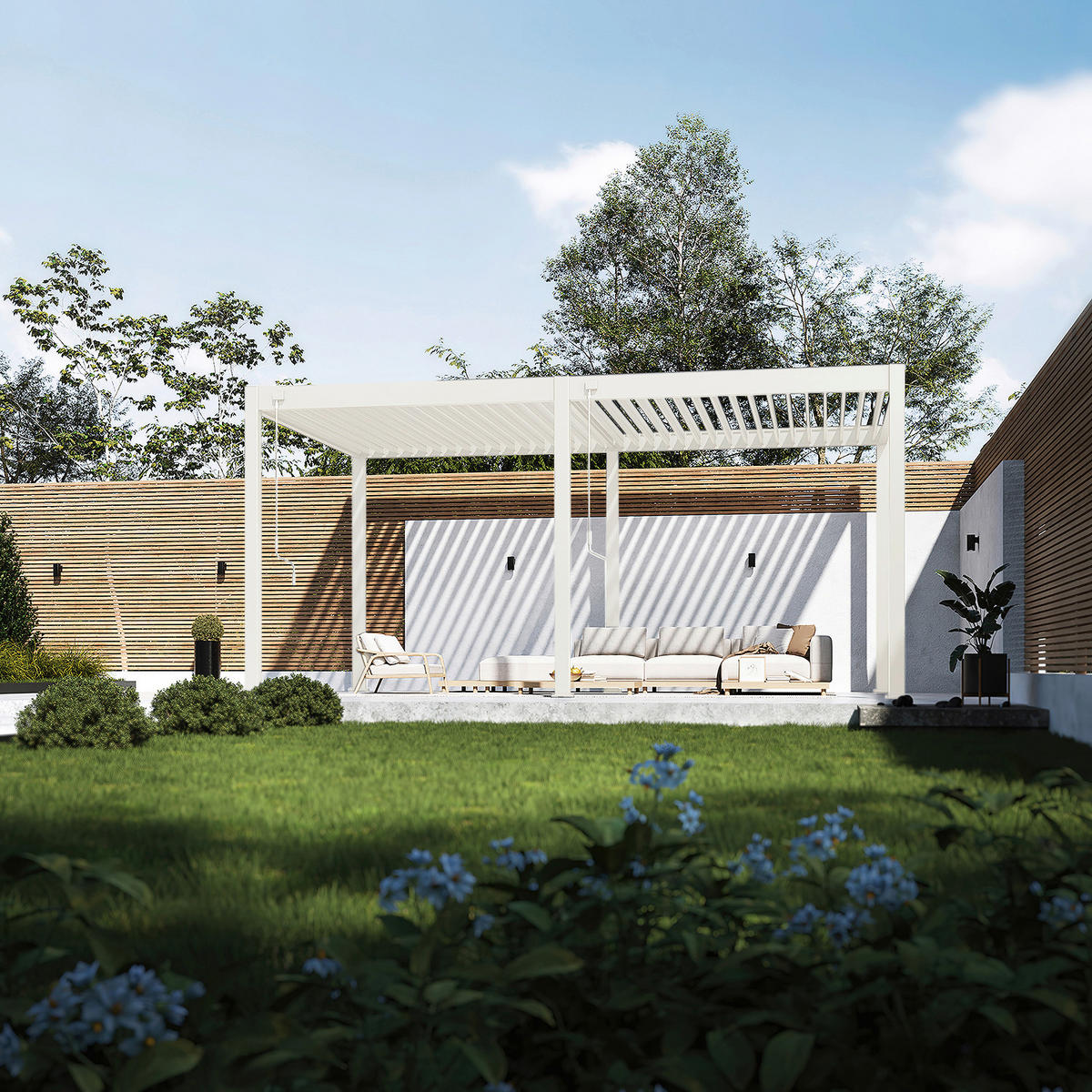 PERGOLA 530/255/300 cm Aluminium  - Weiß, Basics, Metall (530/255/300cm) - Gardenson
