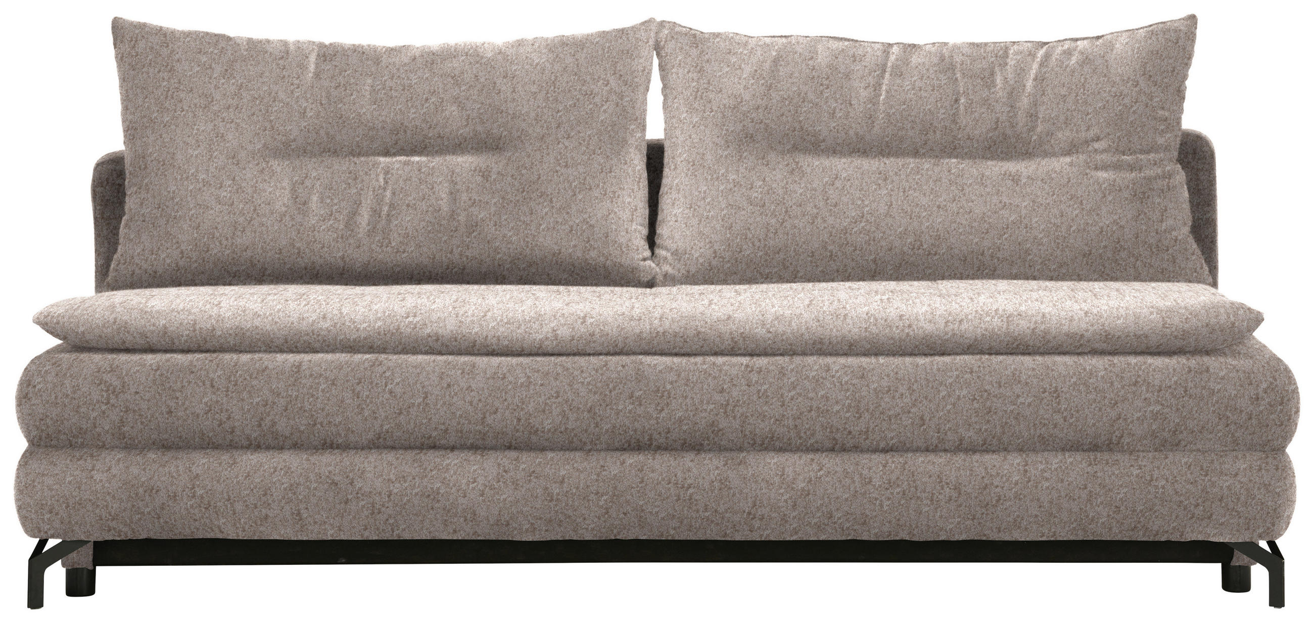 KANAPÉÁGY homok  - fekete/homok, Modern, textil/fém (208/73/92/102cm) - Novel