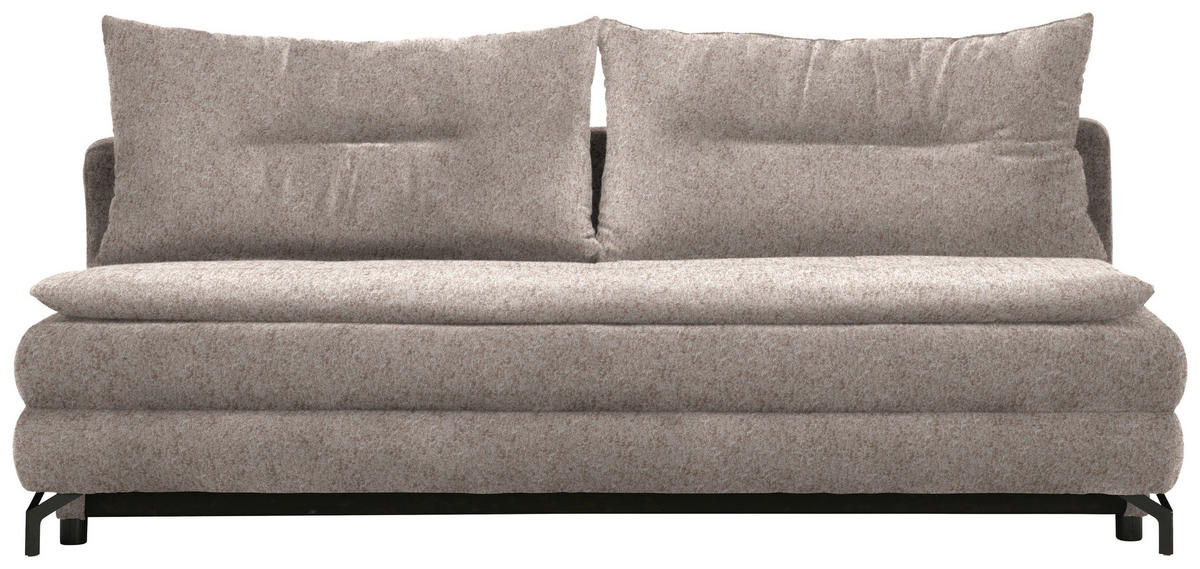 KANAPÉÁGY homok  - fekete/homok, Modern, textil/fém (208/73/92/102cm) - Novel